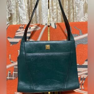 GIANNI VERSACE❤️🌟DEEP GREEN LEATHER HANDBAG ⭐️